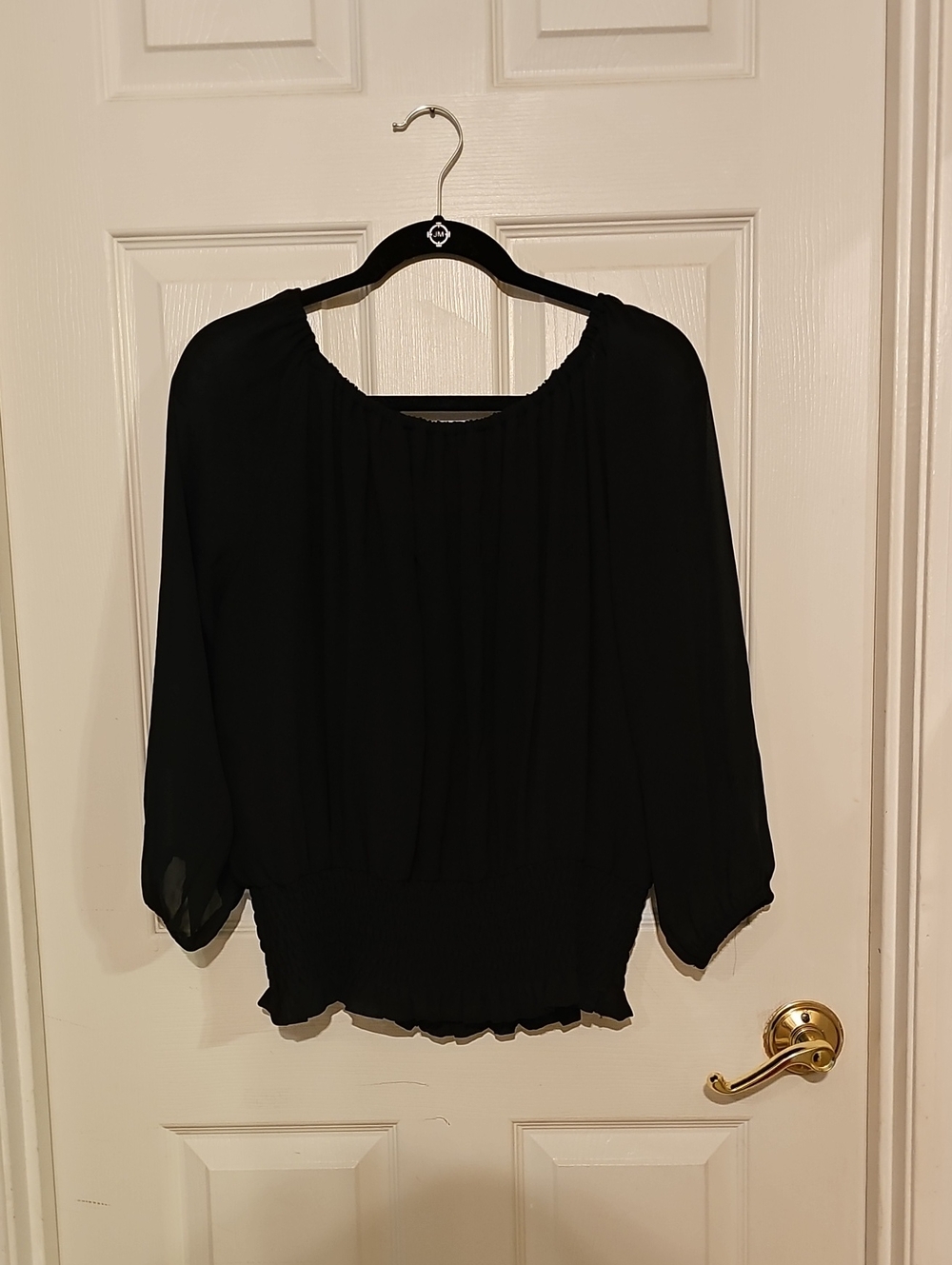 Colleen Lopez Black Peasant-Style Blouse